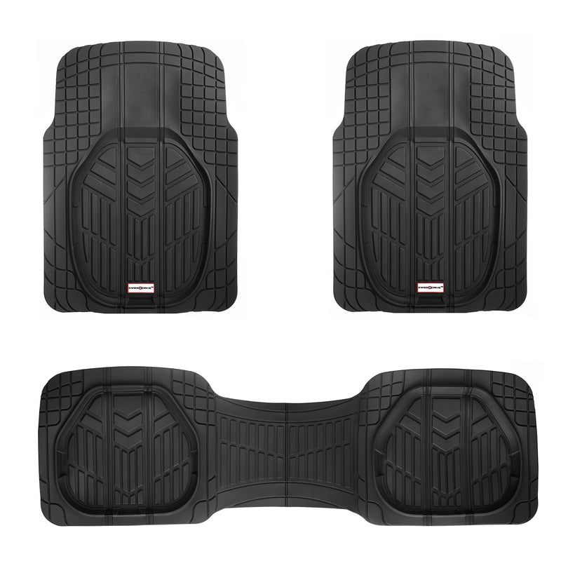 Swiss Drive Deep Tray All Weather Floor Mat 3 Piece Black