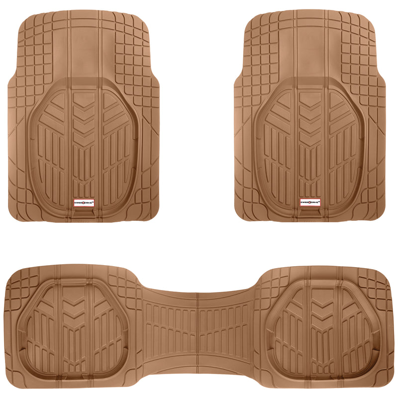 Swiss Drive Deep Tray All Weather Floor Mat 3 Piece Beige - SAND805
