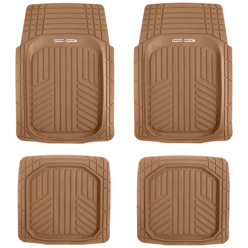 Swiss Drive Deep Tray All Weather Floor Mat 4 Piece Beige - SAND806