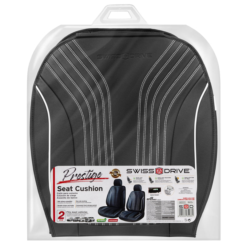 Swiss Drive Seat Cover Prestige Black/White - SCA020W