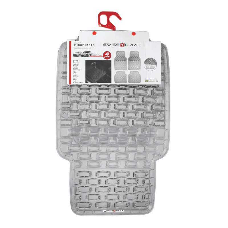 Swiss Drive Shield Floor Mat 4 Piece Clear Grey - SHLD40G