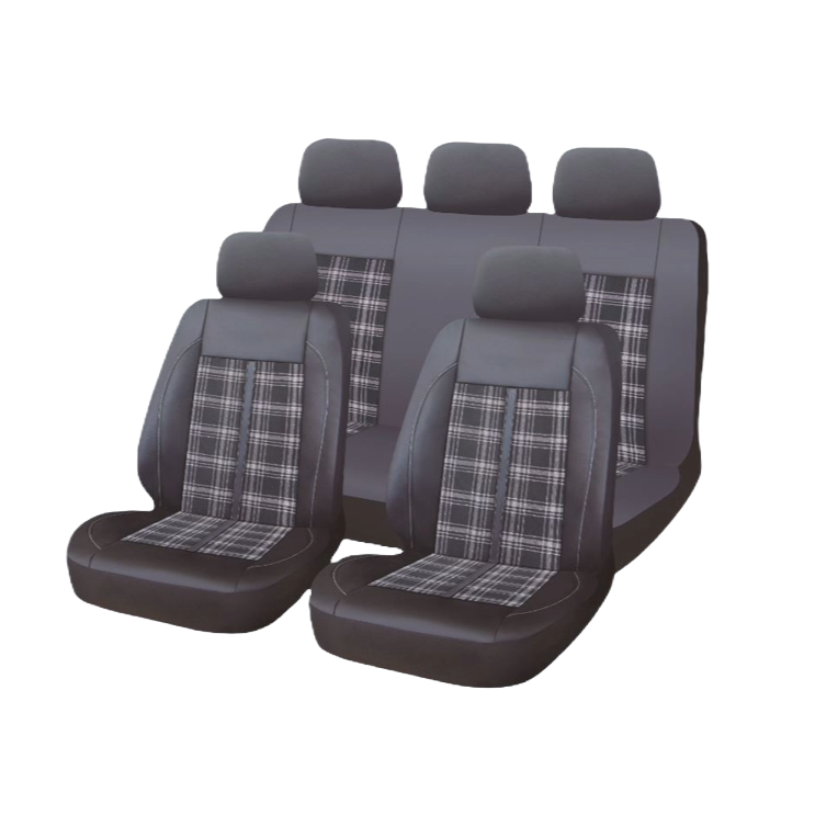 Car + Innovative Microfibre Universal Car Seat Cover Roma 9 Piece Black/Patterned