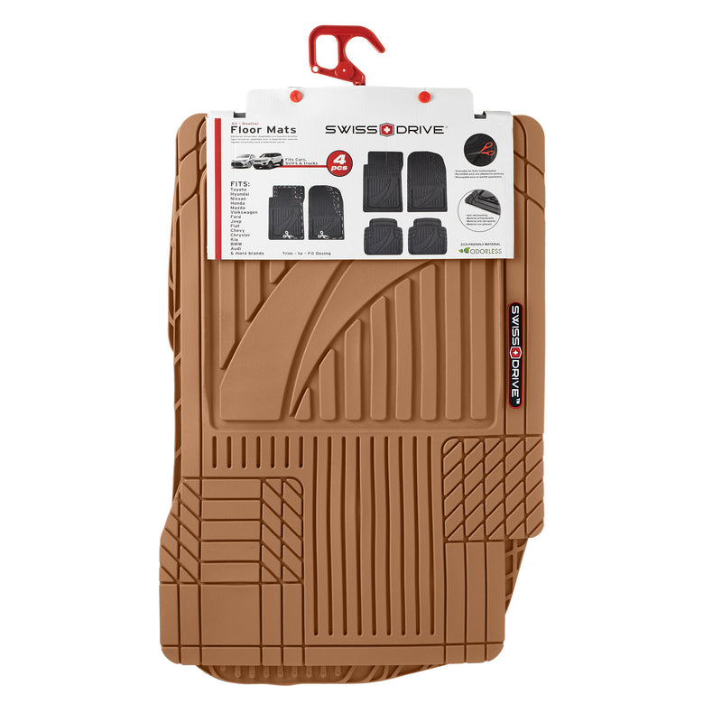 Swiss Drive All Weather Tactical Floor Mat 4 Piece Biege - TACT440