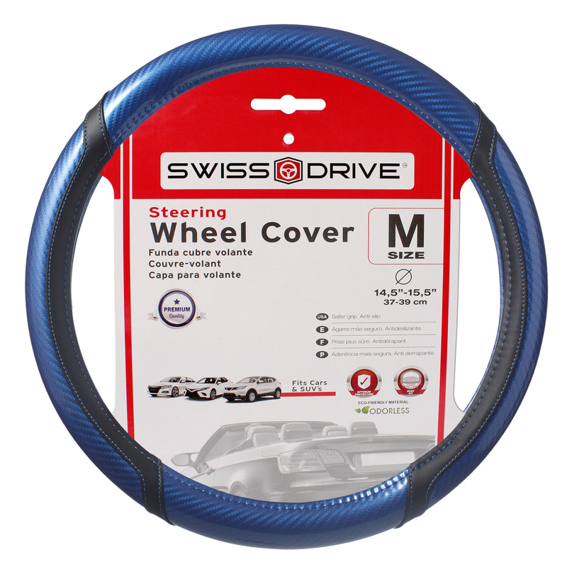 Swiss Drive Steering Wheel Cover Medium Blue/Black