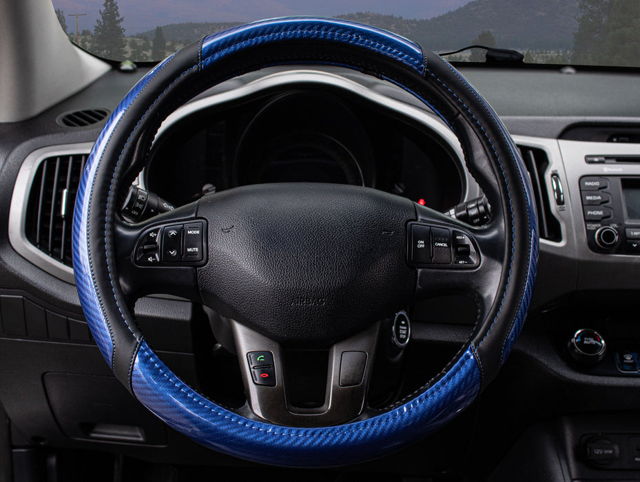 Swiss Drive Steering Wheel Cover Medium Blue/Black