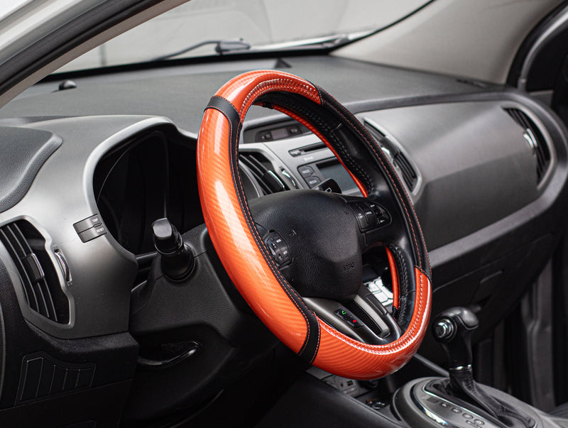 Swiss Drive Steering Wheel Cover Medium Orange/Black- ULTRAC3