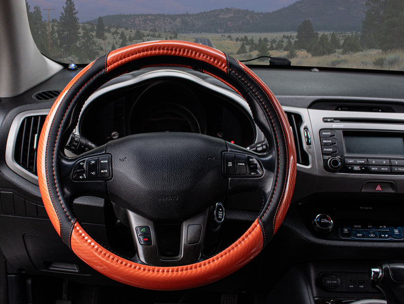 Swiss Drive Steering Wheel Cover Medium Orange/Black- ULTRAC3