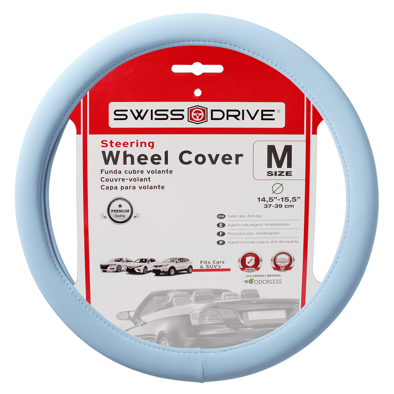 Swiss Drive Steering Wheel Cover Ultra Soft Sky Blue Medium  - USOFT10