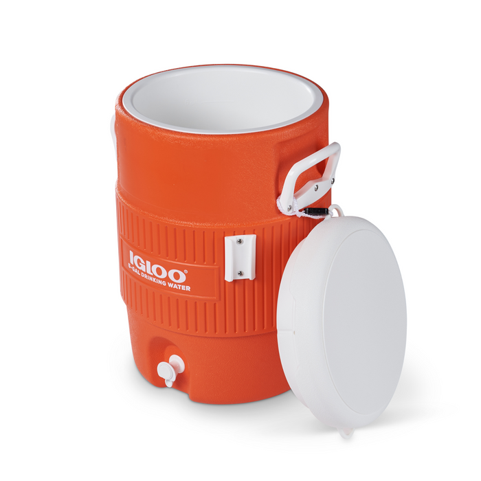 Igloo 5 Gallon Seat Top Water Jug Without Cup Dispenser (Orange)