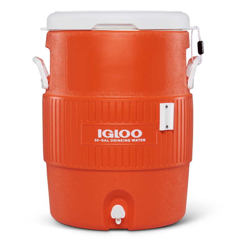 Igloo 10 Gallon Seat Top Water Jug With Cup Dispenser (Orange)