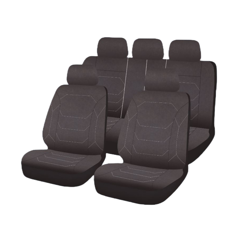 Car + Innovative Microfibre Universal Car Seat Cover Venecia 12 Piece Black