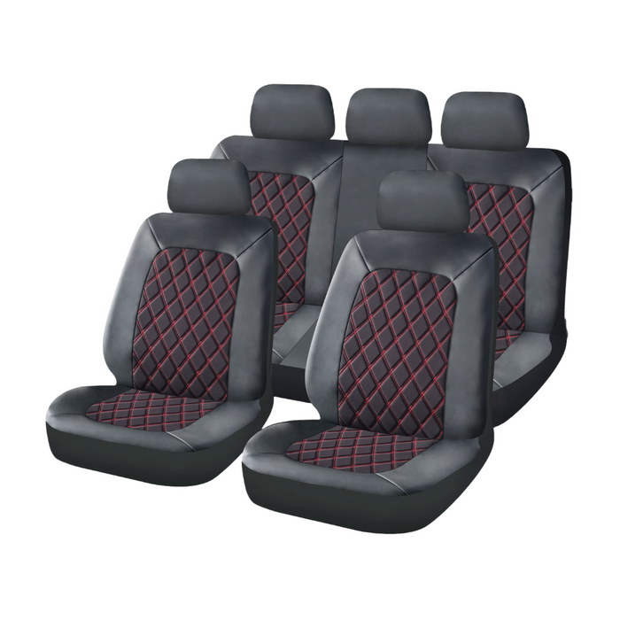 Car + Innovative Microfibre Universal Car Seat Cover Modena 12 Piece Black/Red
