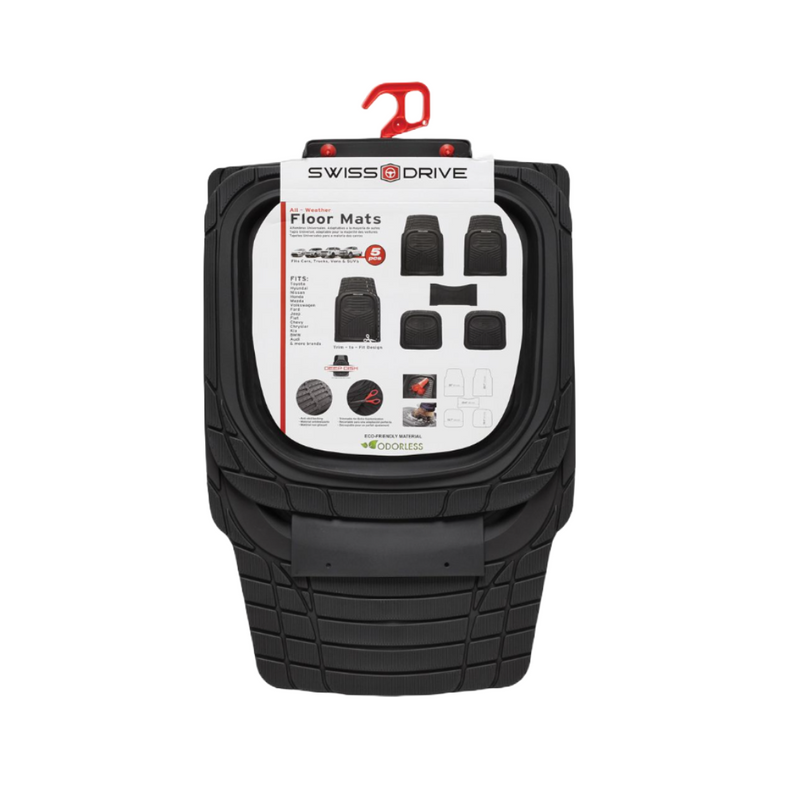 Swiss Drive All Weather Floor Mat 5 Piece Black