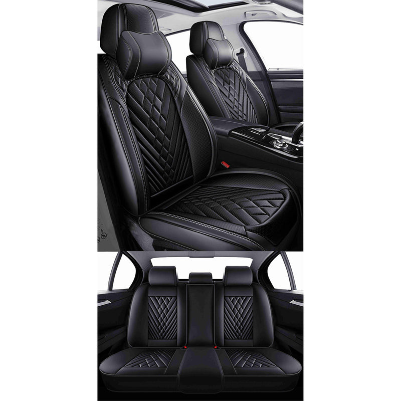 Swiss Drive Universal Car Seat Vitesse Ultra-Luxe 15 Piece Black/White Stitches - VITESE3