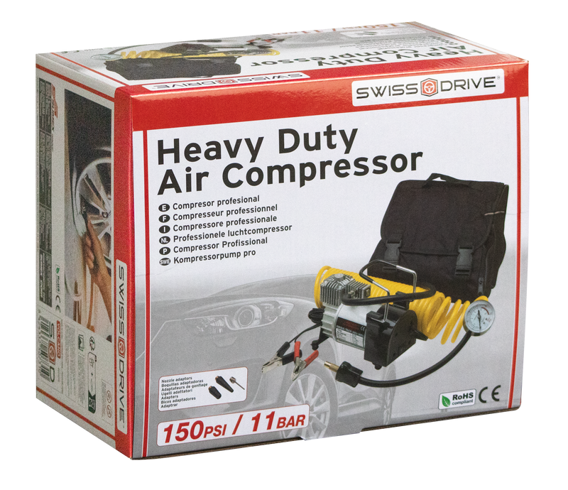 Swiss Drive 12 V Heavy Duty Air Compressor 11 Bar, 150psi - VOLCANO