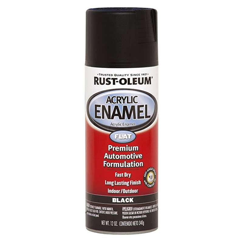 Rust-Oleum Acrylic Enamel, Flat Black - 248647