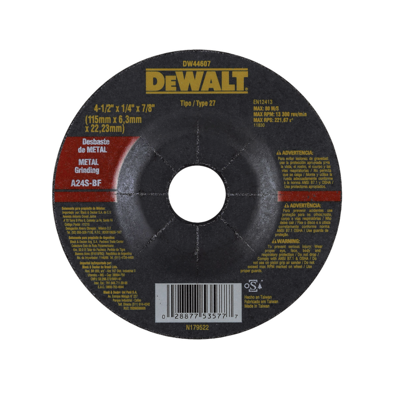 DeWalt High Performance Metal Grinding Disc