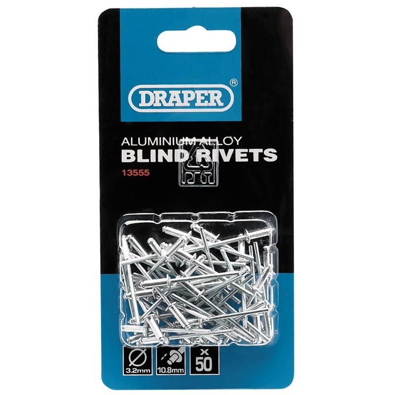 Draper Blind Rivets, 3.2 X 10.8mm (50 Piece)