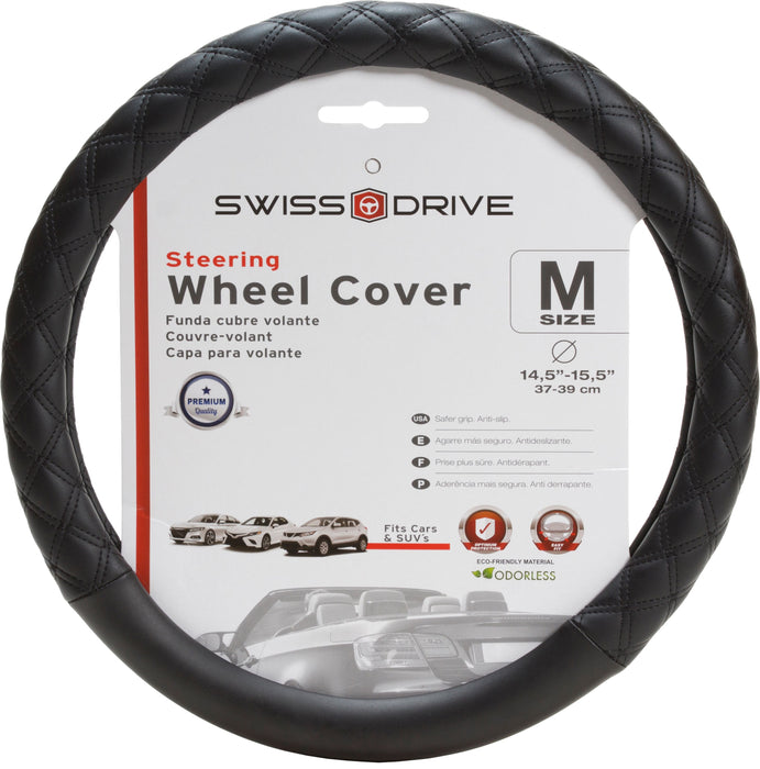 Swiss Drive Steering Wheel Cover Medium Black