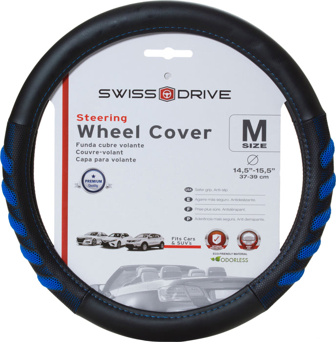 Swiss Drive Steering Wheel Cover Medium Black/Blue
