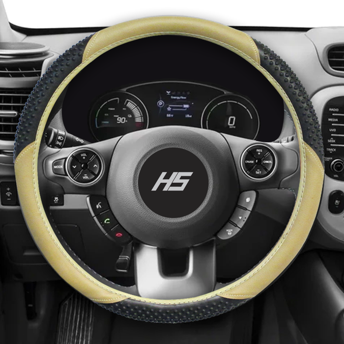 HS Steering Wheel Cover Tan/Black