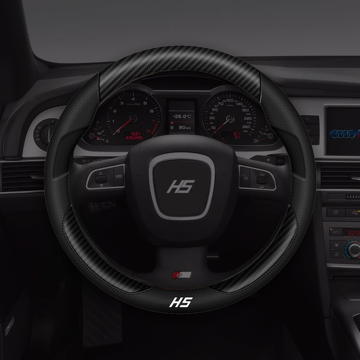 HS Steering Wheel Cover Black/Carbon Fiber Black