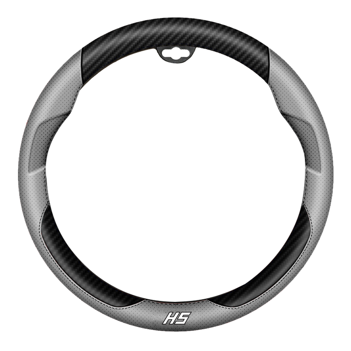 HS Steering Wheel Cover Light Grey/Carbon Fiber Black