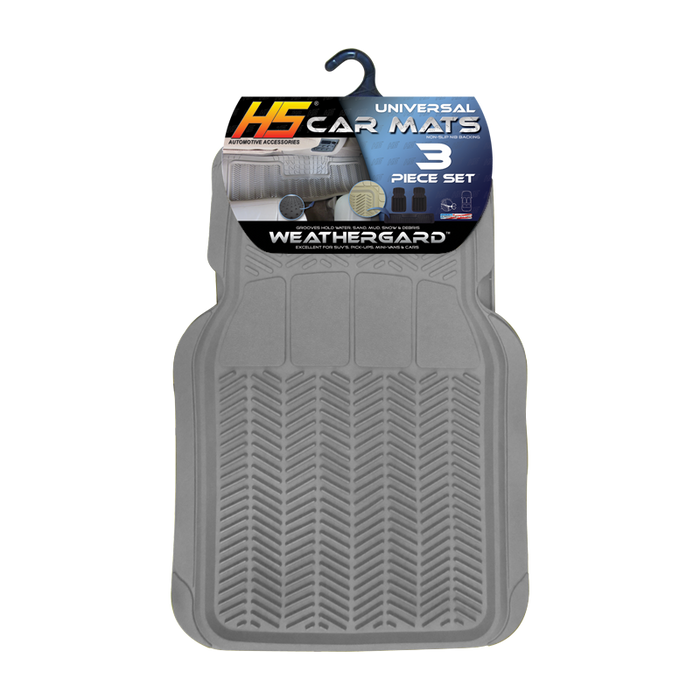 HS Universal Weathergard Car Mat 3 Piece - Grey