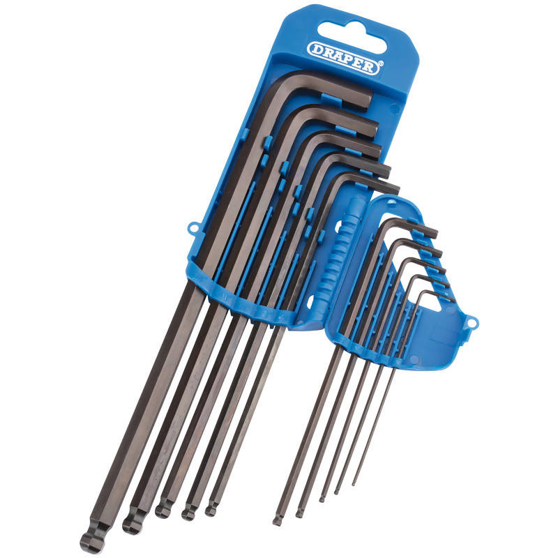 Draper Extra Long Imperial Hex. And Ball End Hex. Key Set (10 Piece)