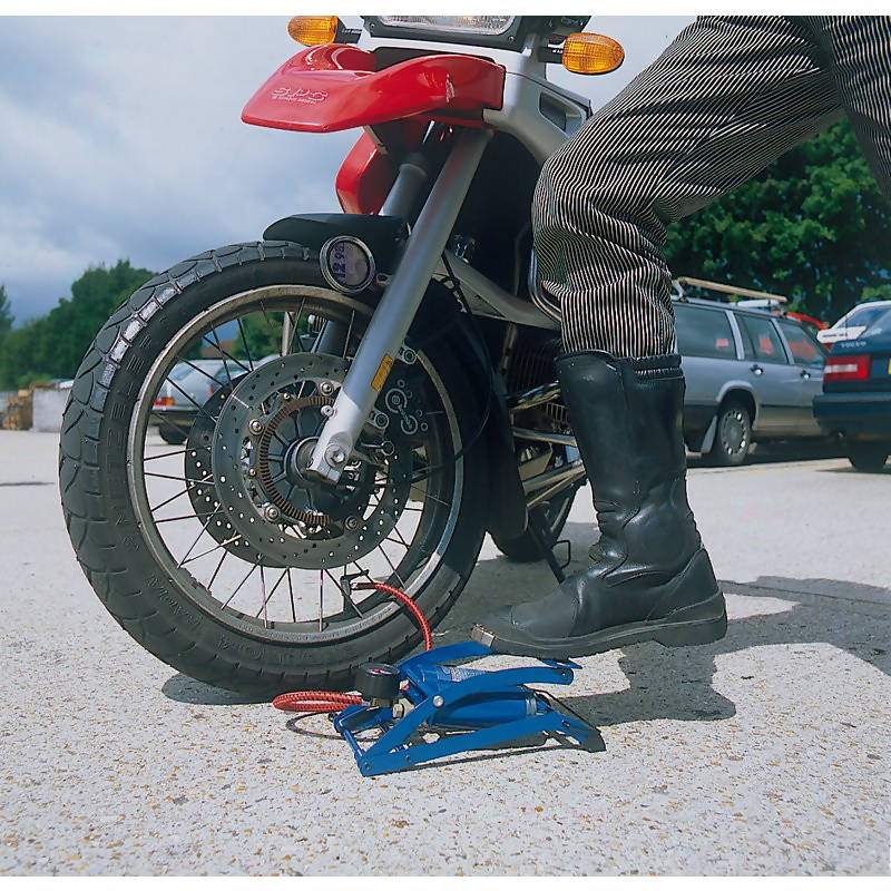 Draper Double Cylinder Foot Pump With Pressure Gauge - 25996