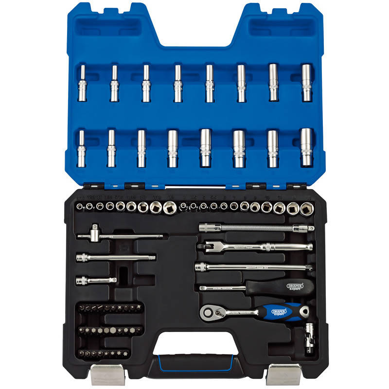Draper 1/4" Dr. Metric & Imperial Combined Socket Set - 75 Piece (MM/AF)