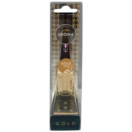 Air Freshener Aroma Car Prestige Wood/Glass Hanging Bottle - Gold