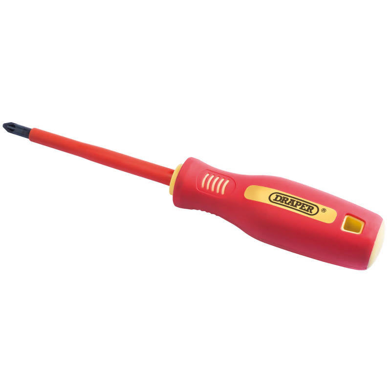 Draper Fully Insulated Soft Grip PZ TYPE Screwdriver, No.2 X 100mm