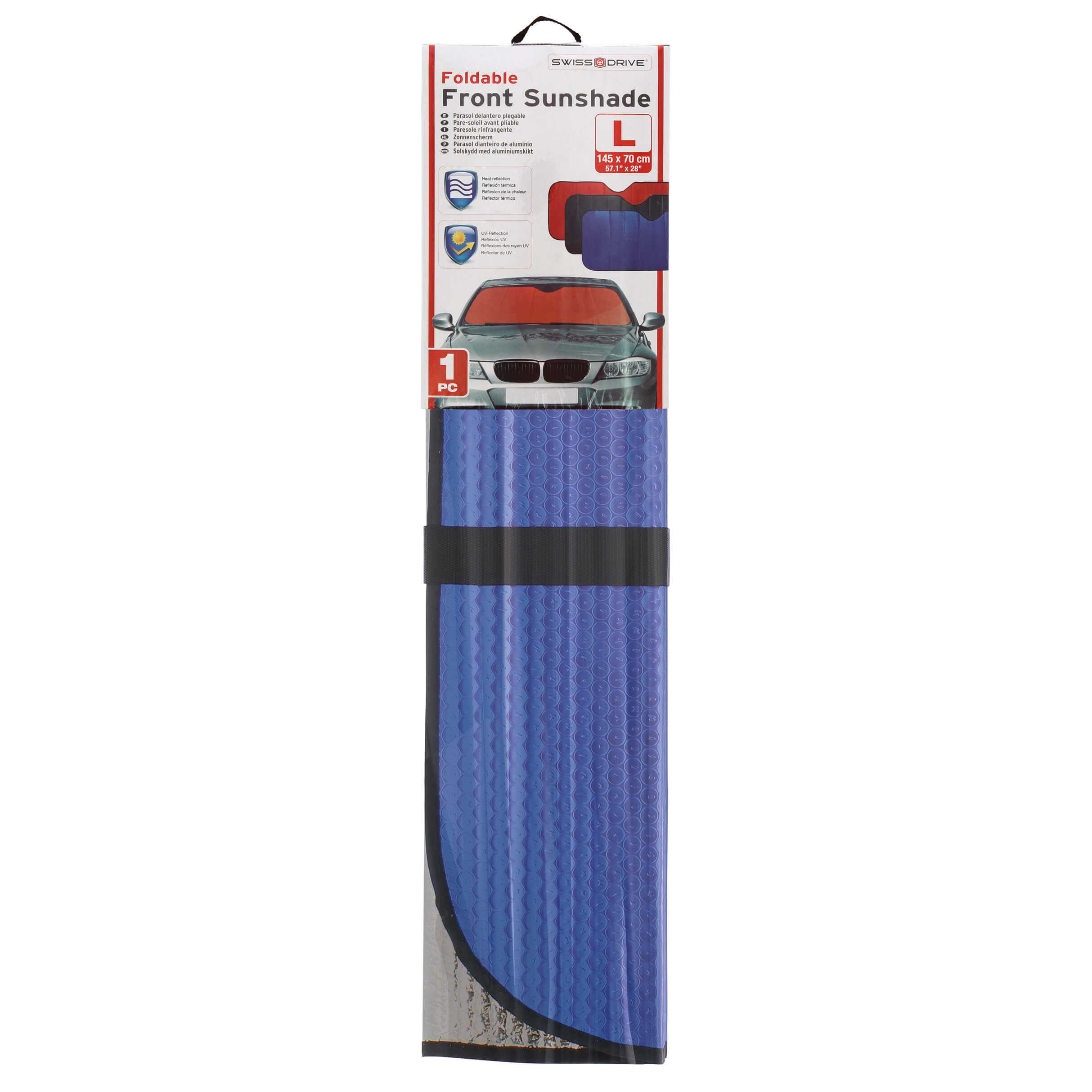 Swiss Drive Foldable Front Shade Large 145cm (57.1