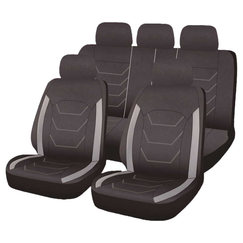 Car + Innovative Microfibre Universal Car Seat Cover Napoles 12 Piece Black/Grey - MCN012G