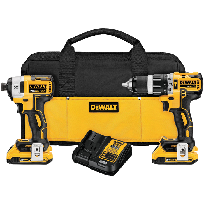 DeWalt 20V Max XR Brushless Cordless Compact Hammer Drill & Impact Driver Combo Kit