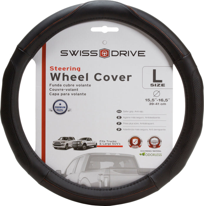 Swiss Drive Steering Wheel Cover Large Black/Red