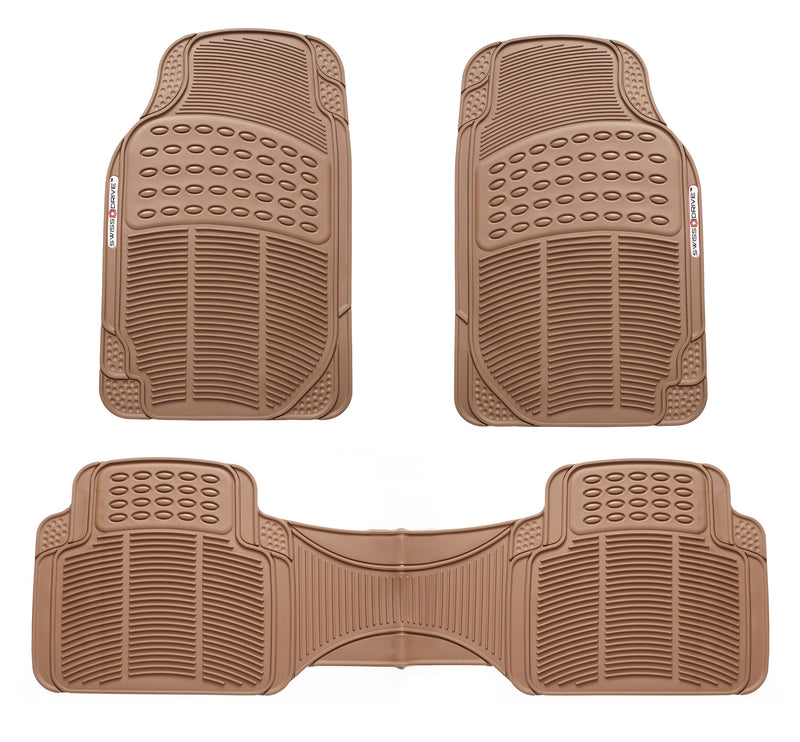 Swiss Drive All Weather Floor Mat 3 Piece Beige