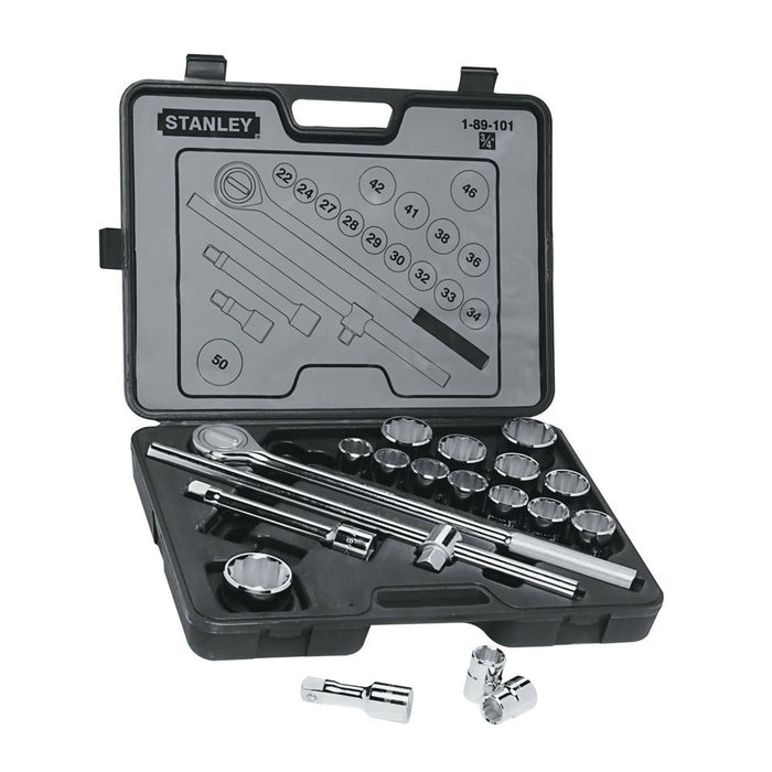 Stanley 3/4" Dr. Metric Game Of Socket Set - 19 Pieces (MM)