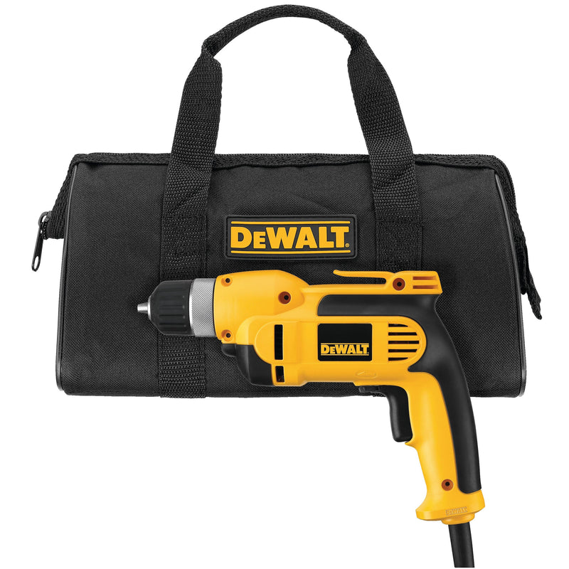 DeWalt 3/8" (10mm) VSR Pistol Grip Drill Kit with Keyless Chuck - DWD110