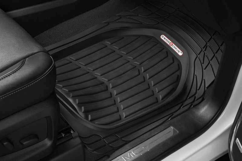 Swiss Drive Deep Tray All Weather Floor Mat 3 Piece Black