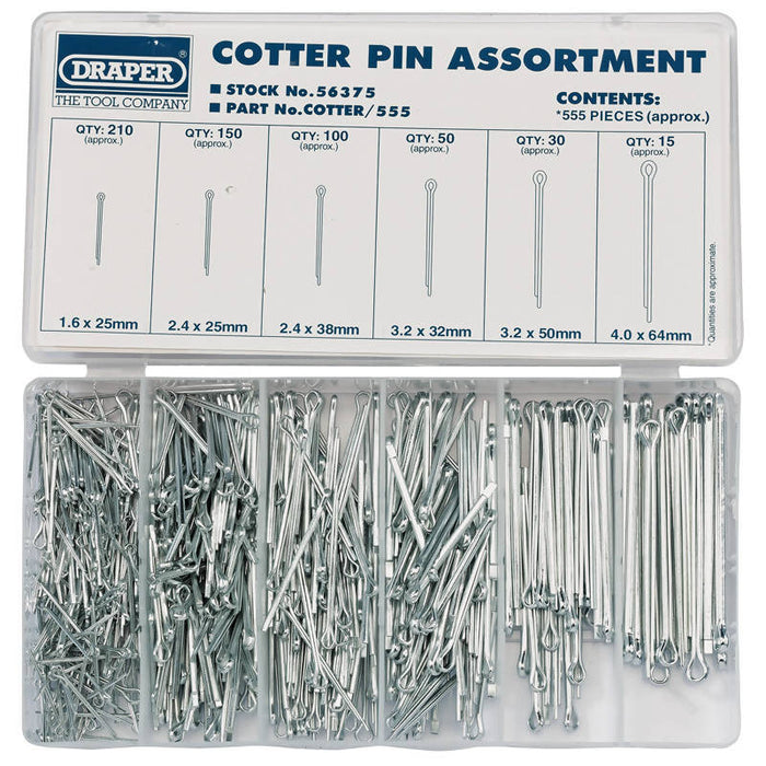 Draper Split Pin Assortment (555 Piece)