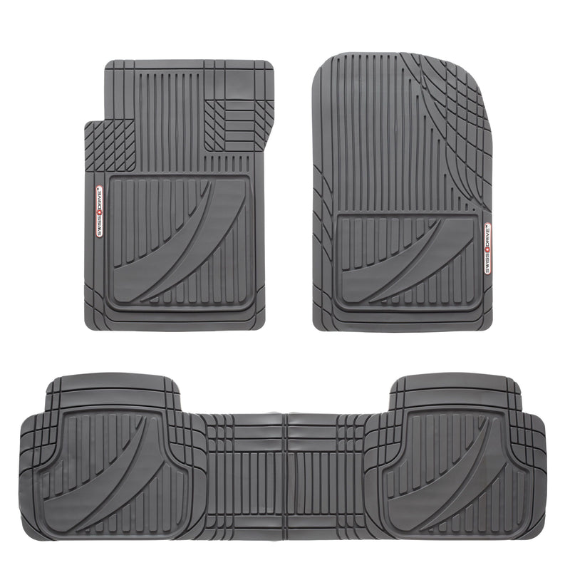 Swiss Drive All Weather Floor Mat 3 Piece Grey