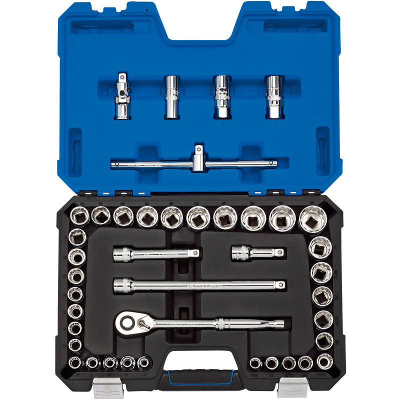 Draper 1/2" Dr. Metric & Imperial Combined Socket Set - 41 Pieces (MM/AF)