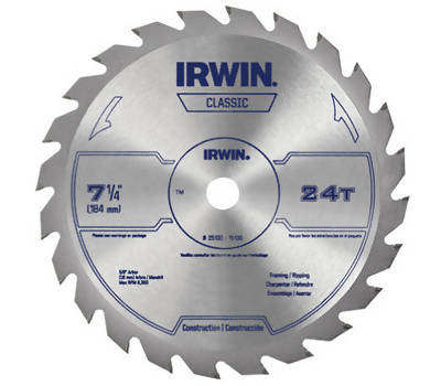 Irwin 7 1/4" x 24 Tooth Framing Saw Blade