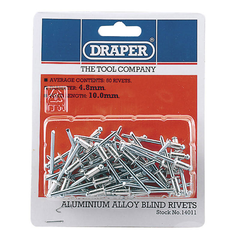 Draper Blind Rivets, 4.8 X 10mm (50 Piece)