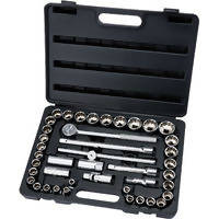 Draper 1/2" Dr. Metric & Imperial Hexagonal Socket Set - 42 Pieces (MM/AF)