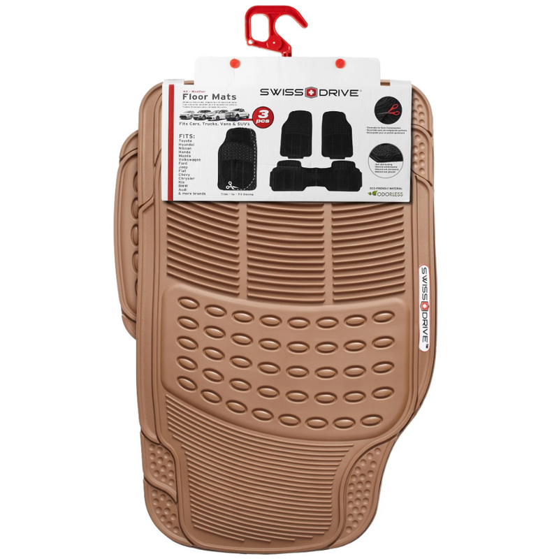 Swiss Drive All Weather Floor Mat 3 Piece Beige