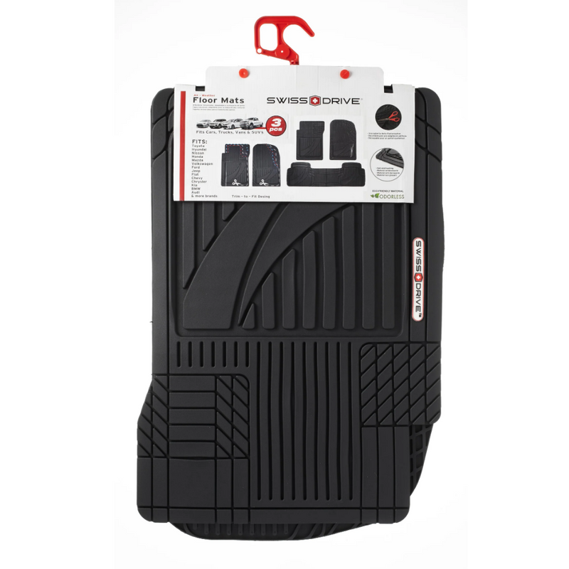 Swiss Drive All Weather Floor Mat 3 Piece Black