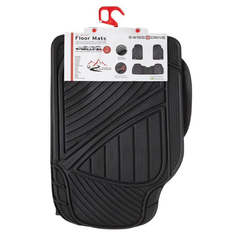 Swiss Drive All Weather Floor Mat 3 Piece Black